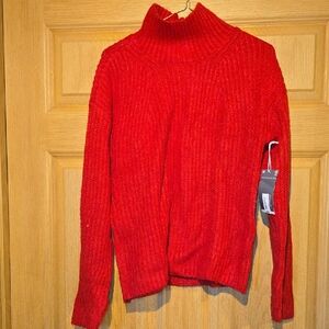 Worthington Bright Red Ribbed Turtleneck Sweater